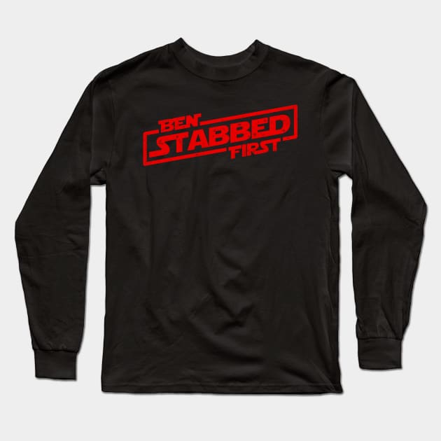 Ben Stabbed First Long Sleeve T-Shirt by collinaraptor